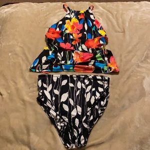 2 piece high waisted 2 piece swim suit